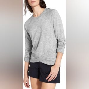 Athleta Criss Cross Sweatshirt Top Gray